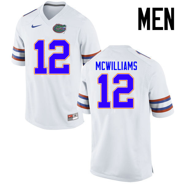 Men Florida Gators #12 C.J. McWilliams College Football Jerseys Sale-White - Click Image to Close
